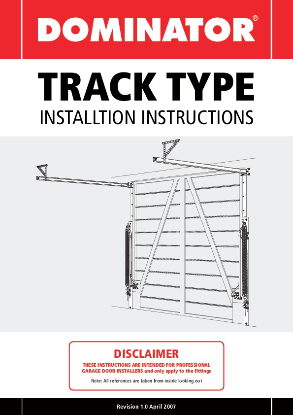 Installation Guides Dominator Nsw, Garage Door Installation Instructions